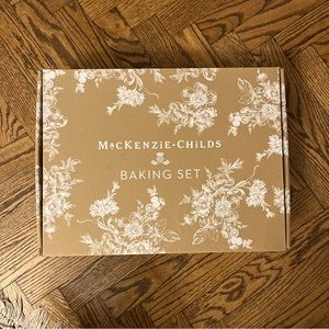 New in box. Mackenzie Childs Courtly Check Enamel Baking Set.